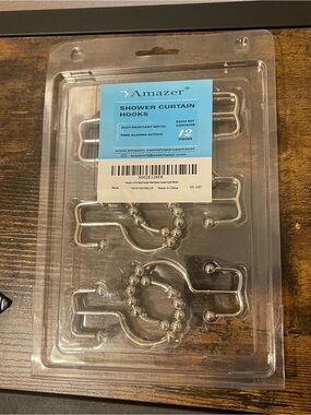 Silver Shower Curtain Hooks - 12-Pack